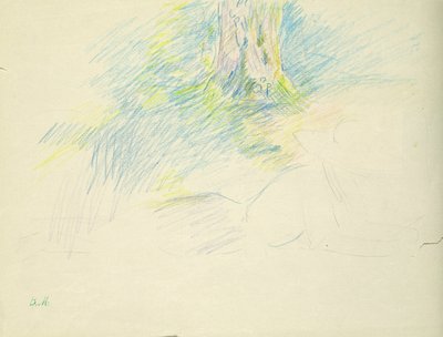 Young girl lying down under a tree, 1891 by Berthe Morisot